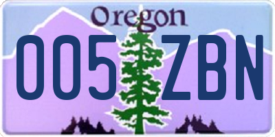 OR license plate 005ZBN