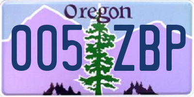 OR license plate 005ZBP