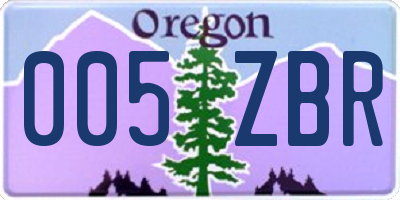 OR license plate 005ZBR
