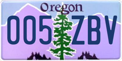 OR license plate 005ZBV