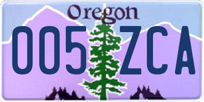 OR license plate 005ZCA