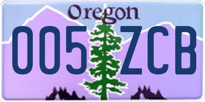 OR license plate 005ZCB