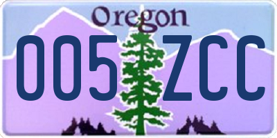 OR license plate 005ZCC