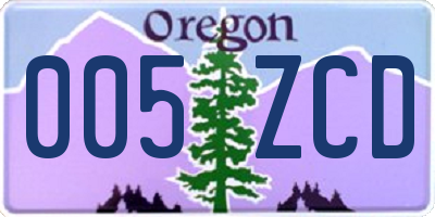 OR license plate 005ZCD