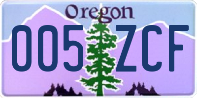 OR license plate 005ZCF