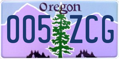 OR license plate 005ZCG