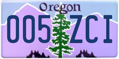 OR license plate 005ZCI