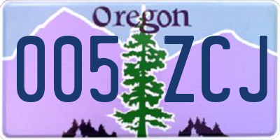 OR license plate 005ZCJ
