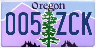 OR license plate 005ZCK
