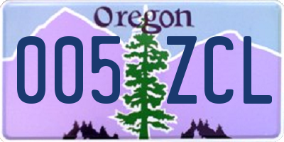 OR license plate 005ZCL