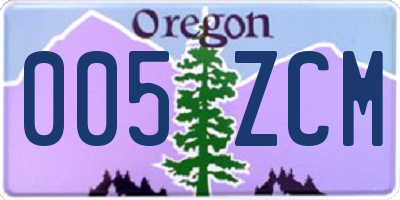 OR license plate 005ZCM