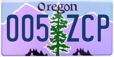 OR license plate 005ZCP
