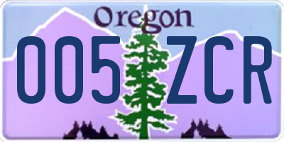 OR license plate 005ZCR