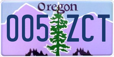 OR license plate 005ZCT