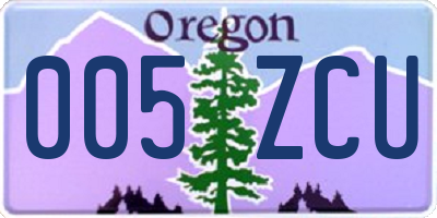 OR license plate 005ZCU