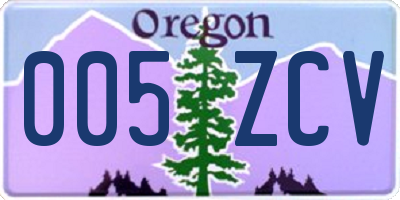 OR license plate 005ZCV