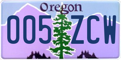 OR license plate 005ZCW