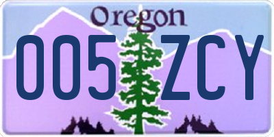 OR license plate 005ZCY