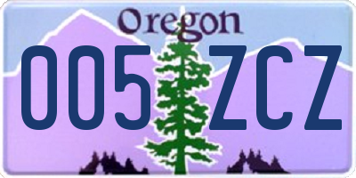 OR license plate 005ZCZ