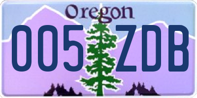 OR license plate 005ZDB