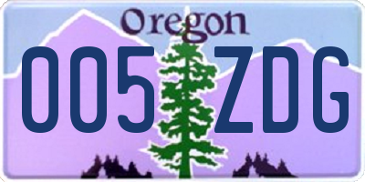 OR license plate 005ZDG