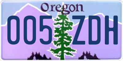 OR license plate 005ZDH
