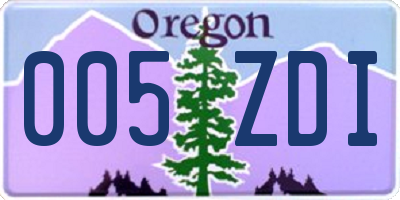 OR license plate 005ZDI