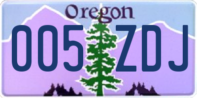OR license plate 005ZDJ