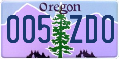 OR license plate 005ZDO