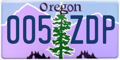 OR license plate 005ZDP