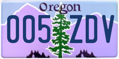 OR license plate 005ZDV