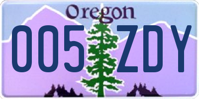 OR license plate 005ZDY