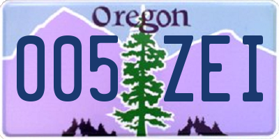 OR license plate 005ZEI