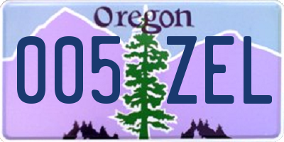 OR license plate 005ZEL