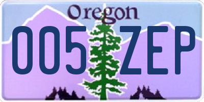 OR license plate 005ZEP