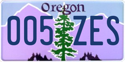 OR license plate 005ZES