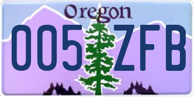 OR license plate 005ZFB
