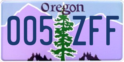 OR license plate 005ZFF