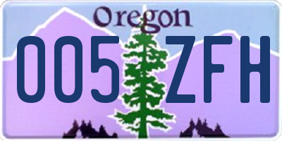 OR license plate 005ZFH