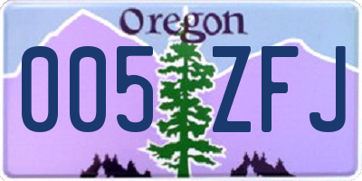 OR license plate 005ZFJ