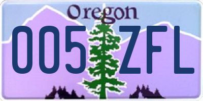 OR license plate 005ZFL