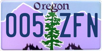 OR license plate 005ZFN