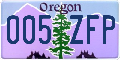 OR license plate 005ZFP