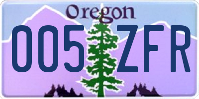 OR license plate 005ZFR