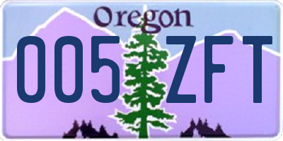 OR license plate 005ZFT