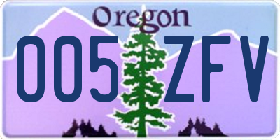 OR license plate 005ZFV