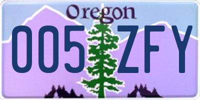 OR license plate 005ZFY