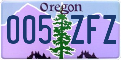 OR license plate 005ZFZ