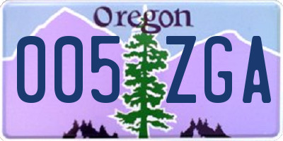 OR license plate 005ZGA