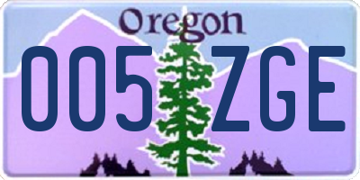 OR license plate 005ZGE